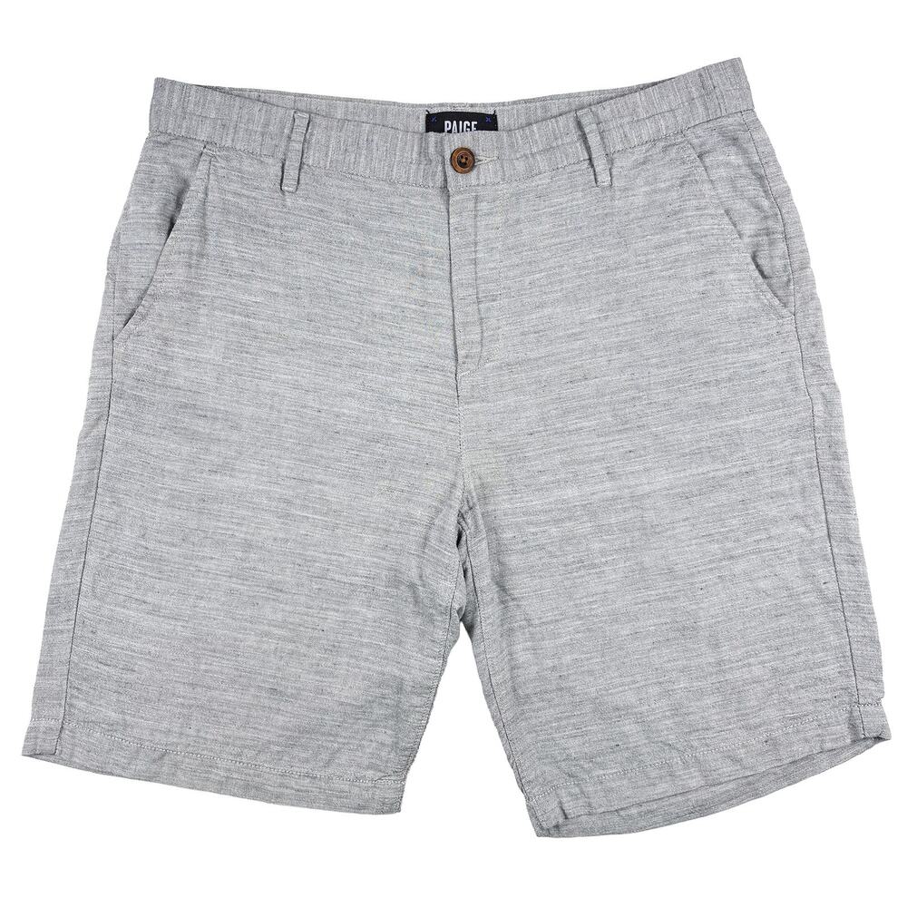 Paige Linen Cotton Shorts Men’s 33 Gray Casual Resort Summer Lightweight